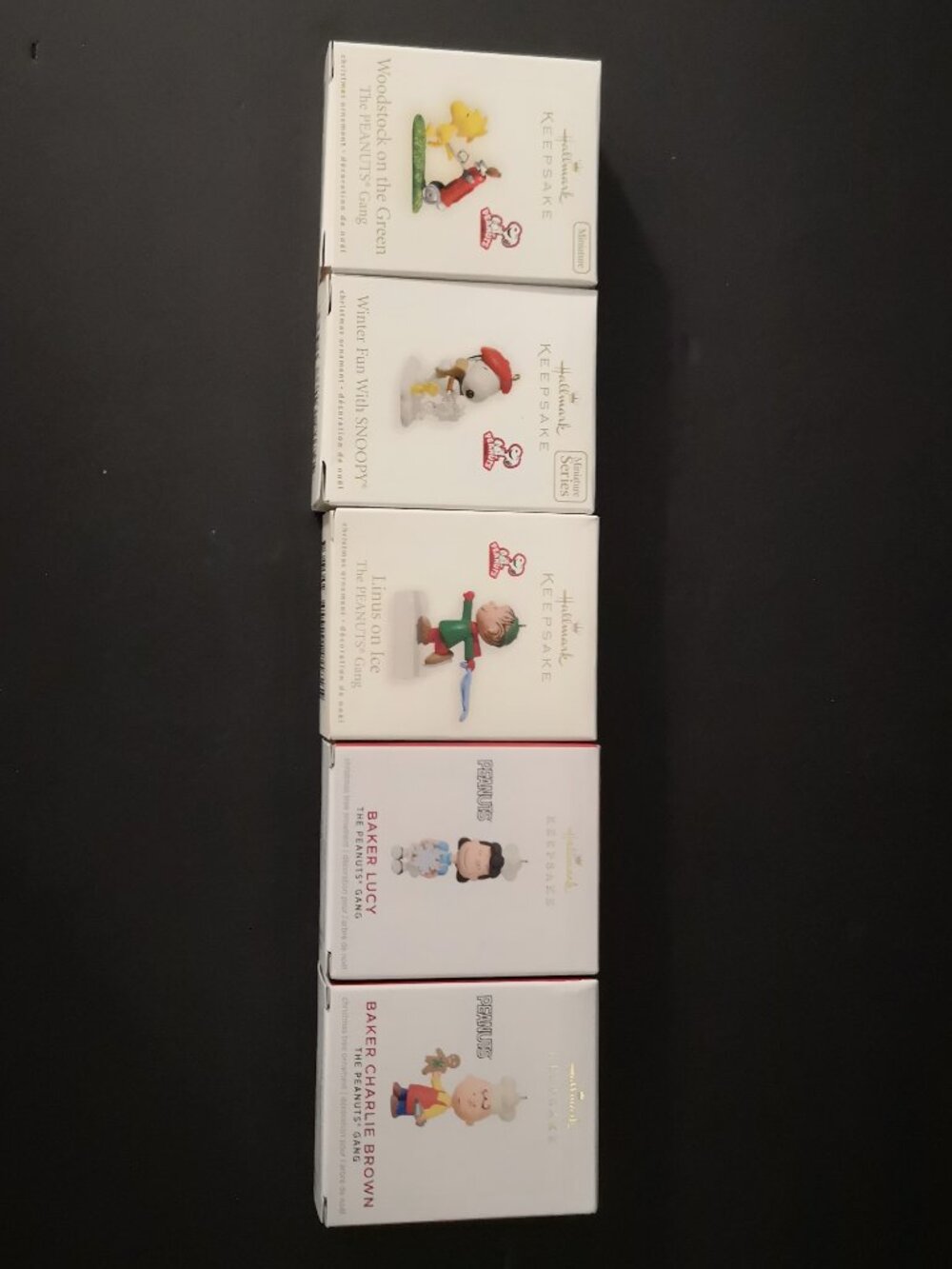 Hallmark Peanuts Keepsake "Miniature" Christmas Tree Ornaments Set of 5 New